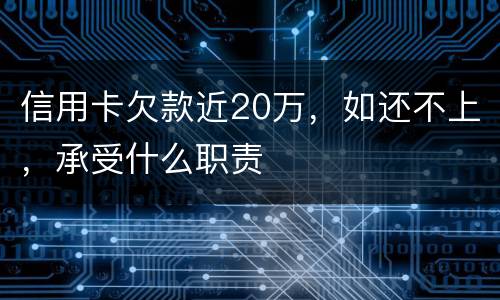 信用卡欠款近20万，如还不上，承受什么职责