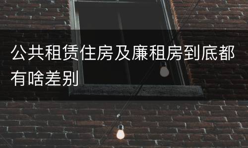 公共租赁住房及廉租房到底都有啥差别