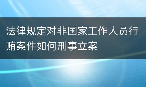 法律规定对非国家工作人员行贿案件如何刑事立案