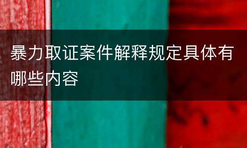 暴力取证案件解释规定具体有哪些内容