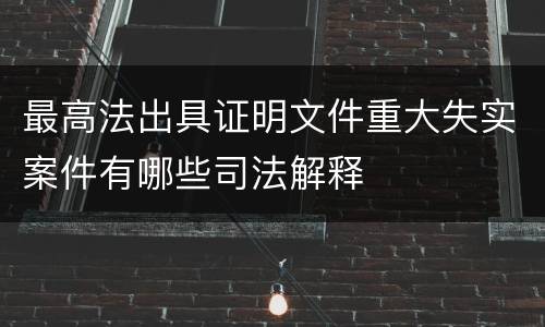 最高法出具证明文件重大失实案件有哪些司法解释