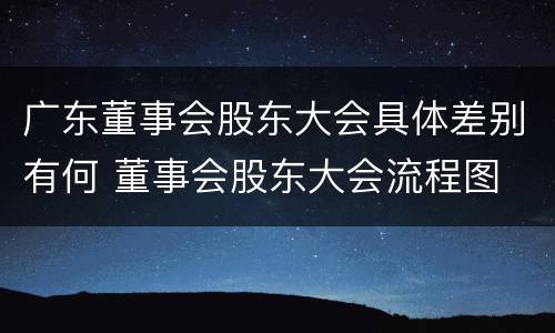 广东董事会股东大会具体差别有何 董事会股东大会流程图