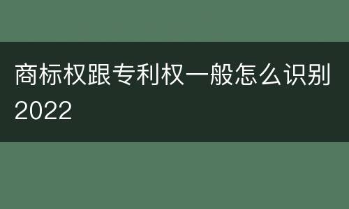 商标权跟专利权一般怎么识别2022