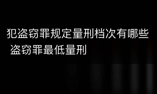 犯盗窃罪规定量刑档次有哪些 盗窃罪最低量刑