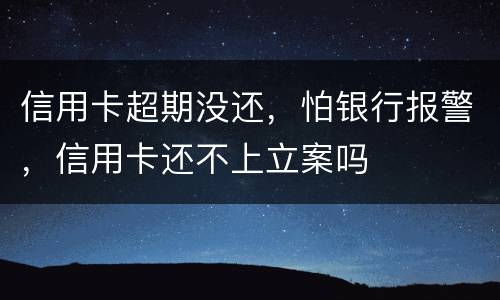 信用卡超期没还，怕银行报警，信用卡还不上立案吗