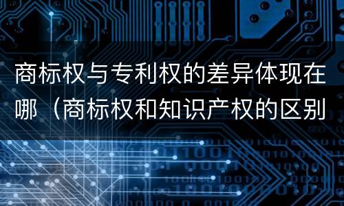 商标权与专利权的差异体现在哪（商标权和知识产权的区别）