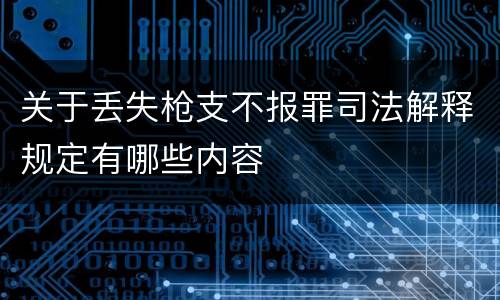 关于丢失枪支不报罪司法解释规定有哪些内容