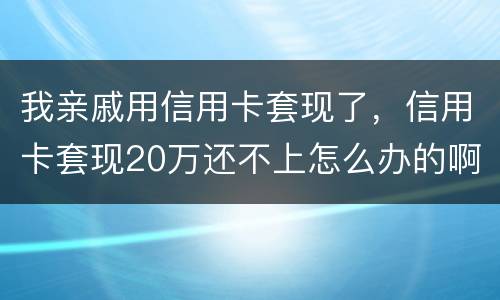 我亲戚用信用卡套现了，信用卡套现20万还不上怎么办的啊