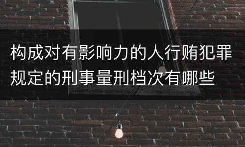 构成对有影响力的人行贿犯罪规定的刑事量刑档次有哪些