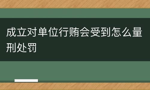 成立对单位行贿会受到怎么量刑处罚