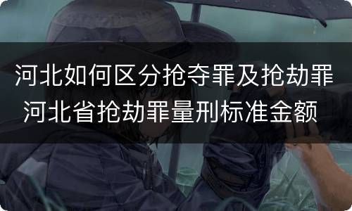 河北如何区分抢夺罪及抢劫罪 河北省抢劫罪量刑标准金额