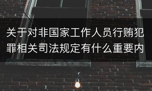 关于对非国家工作人员行贿犯罪相关司法规定有什么重要内容