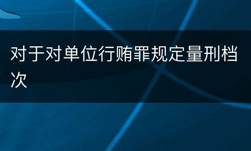 对于对单位行贿罪规定量刑档次