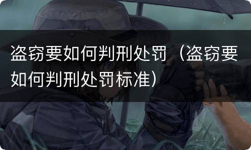 盗窃要如何判刑处罚（盗窃要如何判刑处罚标准）