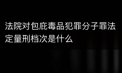 法院对包庇毒品犯罪分子罪法定量刑档次是什么