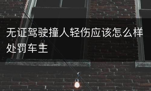 无证驾驶撞人轻伤应该怎么样处罚车主