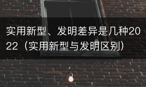 实用新型、发明差异是几种2022（实用新型与发明区别）