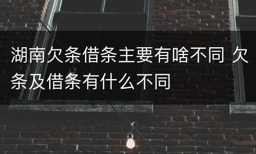 湖南欠条借条主要有啥不同 欠条及借条有什么不同