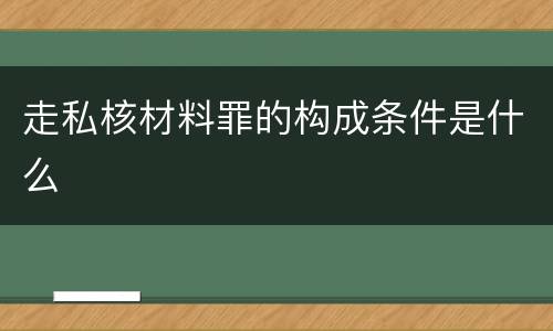 走私核材料罪的构成条件是什么