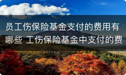 员工伤保险基金支付的费用有哪些 工伤保险基金中支付的费用包括哪些