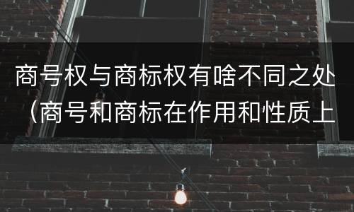 商号权与商标权有啥不同之处（商号和商标在作用和性质上的区别）