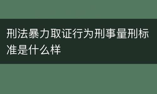 刑法暴力取证行为刑事量刑标准是什么样