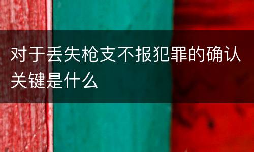 对于丢失枪支不报犯罪的确认关键是什么