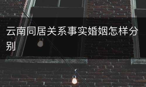 云南同居关系事实婚姻怎样分别