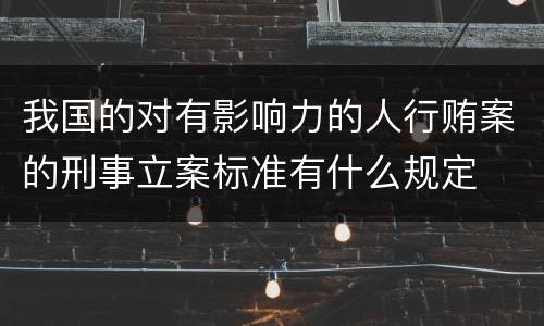 我国的对有影响力的人行贿案的刑事立案标准有什么规定