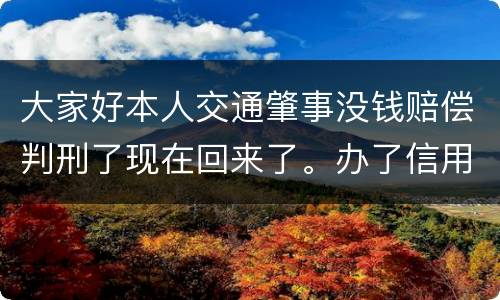 大家好本人交通肇事没钱赔偿判刑了现在回来了。办了信用卡对方是否可以冻结