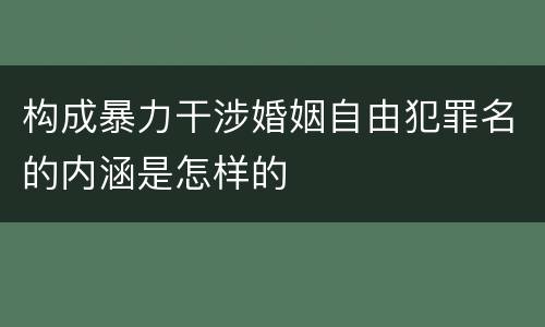 构成暴力干涉婚姻自由犯罪名的内涵是怎样的