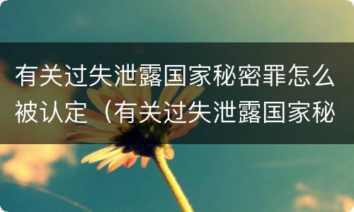 有关过失泄露国家秘密罪怎么被认定（有关过失泄露国家秘密罪怎么被认定为）