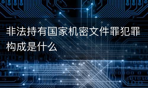 非法持有国家机密文件罪犯罪构成是什么