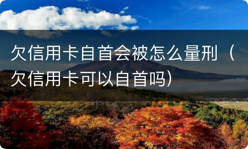 欠信用卡自首会被怎么量刑（欠信用卡可以自首吗）