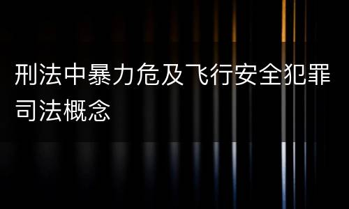 刑法中暴力危及飞行安全犯罪司法概念