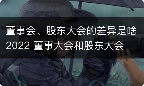 董事会、股东大会的差异是啥2022 董事大会和股东大会