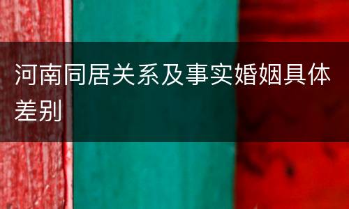 河南同居关系及事实婚姻具体差别