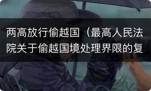 两高放行偷越国（最高人民法院关于偷越国境处理界限的复函）