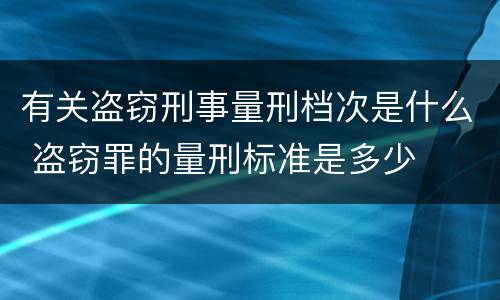 有关盗窃刑事量刑档次是什么 盗窃罪的量刑标准是多少