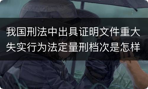 我国刑法中出具证明文件重大失实行为法定量刑档次是怎样