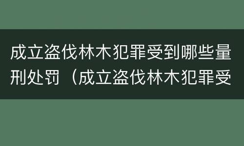 成立盗伐林木犯罪受到哪些量刑处罚（成立盗伐林木犯罪受到哪些量刑处罚决定）