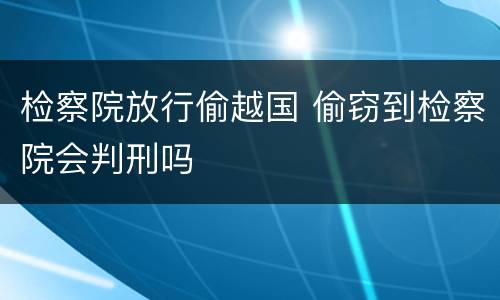 检察院放行偷越国 偷窃到检察院会判刑吗