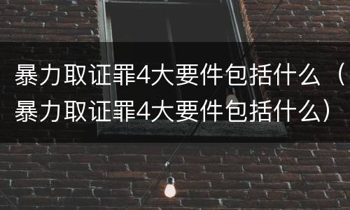 暴力取证罪4大要件包括什么（暴力取证罪4大要件包括什么）