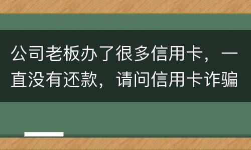 公司老板办了很多信用卡，一直没有还款，请问信用卡诈骗罪定罪量刑标准