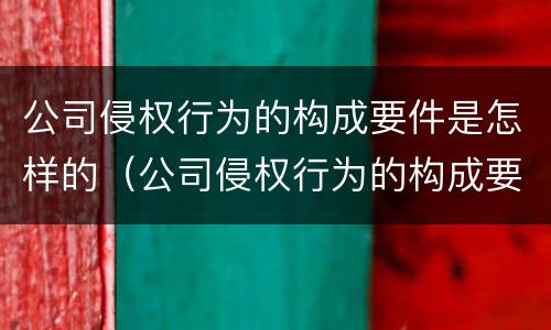 公司侵权行为的构成要件是怎样的（公司侵权行为的构成要件是怎样的呢）