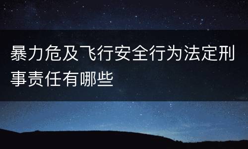 暴力危及飞行安全行为法定刑事责任有哪些