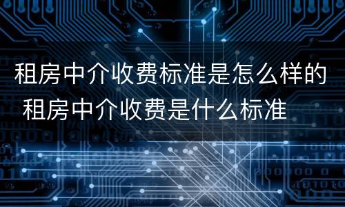 租房中介收费标准是怎么样的 租房中介收费是什么标准