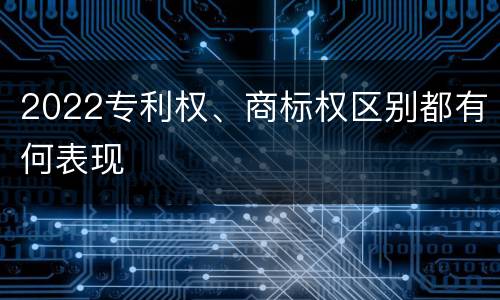 2022专利权、商标权区别都有何表现