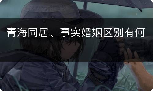 青海同居、事实婚姻区别有何
