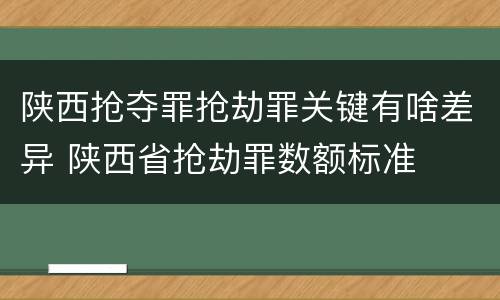 陕西抢夺罪抢劫罪关键有啥差异 陕西省抢劫罪数额标准